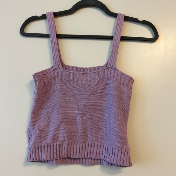 Purple knit tank top size small - Picture 2 of 3